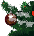 Postais de Bola castanha na rvore de Natal